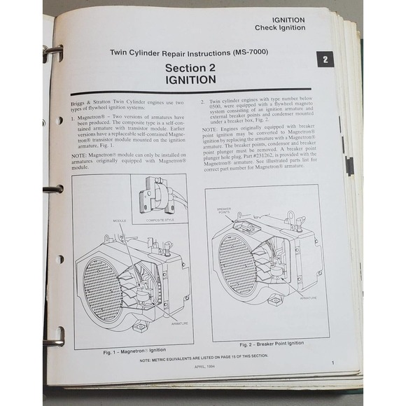 Briggs & Stratton Service & Repair Manuals binder - Picture 2 of 4